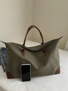 Minimalist Fashion Creative Fitness Sports Travel Duffel Bag, Large Capacity Weekender Tote Bag - Green - View 7