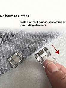 6-1件装 隐形固定夹缩短裤腿，防止裤腿拖地，隐藏式裤扣闭合装置，无缝设计，防止裤腿拖地，适用于牛仔裤和裤子，防水，便携