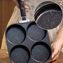 四合一铸铁煮蛋器，不粘单柄煎锅，煎蛋汉堡一体机，深煎锅，早餐不粘锅具，可用洗碗机清洗，适用于电炉，多功能厨房工具，可用于煎饼、煎蛋等。厨房用具，礼品 - 彩色 - 查看 7