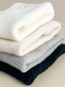 1 双女童保暖羊毛紧身裤 - 纯色和条纹，秋冬舒适，百搭分层婴儿幼儿紧身裤 - 彩色 - 查看 7