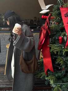 Torebka na ramię w kształcie pierożka z zamszu w koreańskim stylu niszowym, vintage'owa torebka na ramię pod pachą, nowość na jesienno-zimowe dojazdy do pracy - Zobacz 2