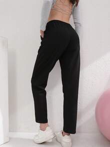 New Women's Outdoor Casual Pants, Loose Fit, Solid Color Design, Suitable For All Seasons, Slimming And Versatile, Suitable For Hiking, Camping, Adventure, Jogging And Various Occasions - Black - View 5