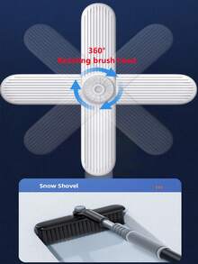多功能汽车冬季雪铲，可伸缩铝合金汽车雪铲，汽车刮冰器，除雪器（MCZBAO） - 均碼 - 查看 6