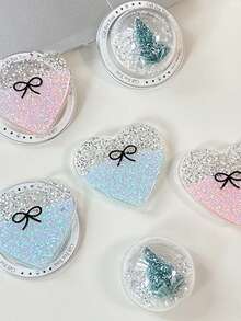 1 Sequined Glitter Christmas Tree Magnetic Suction/Adhesive Telescopic Sliding Phone Stand, Christmas Phone Stand, A Great Choice For Gifting Compatible With IPhone, Android Phone, Gift For Birthday, Family, Friends Push-Pull Phone Grip Phone Holder Phone Accessories