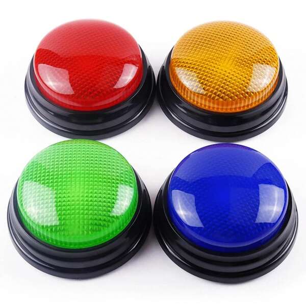 4pcs/Set Kids Buzzer Answering Devices, Green/Yellow/Blue/Red, Buzzer Lights Up, Trains Quick Reaction Ability, Classroom Quiz Game, Halloween, Christmas, Birthday Gift (Random Color For Some Accessories)