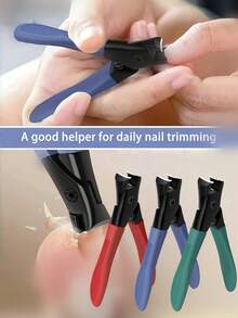 Profesjonalne obcinacze do paznokci u stóp ze stali nierdzewnej, obcinacze do paznokci, narzędzia do paznokci, bardzo duży otwór umożliwiający bezwysiłkowe i oszczędzające pracę przycinanie, niezwykle ostre, trwałe, wodoodporne i antykorozyjne, ergonomiczny, łatwy w uchwycie uchwyt z osłoną ochronną i pilnikiem do paznokci - idealne do grubych, twardych paznokci u stóp - do użytku w domu i w podróży