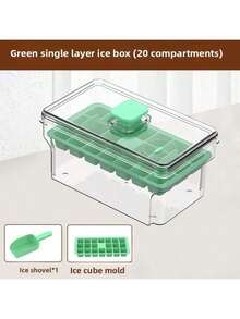 Bandeja de cubitos de hielo de un solo toque, molde de hielo de liberación fácil, caja de almacenamiento de cubitos de hielo de congelación rápida para el hogar