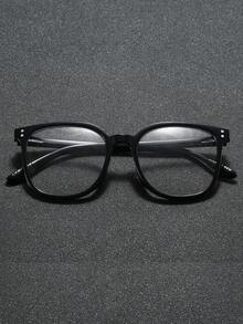 1pc Men Clear Glasses For Office Reading Street Snap Outdoor Casual Activities Daily Life Decoration Modern Simple Style Classic Never Outdated - Black - View 2