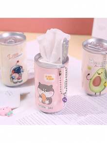 1 Can Cartoon Wet Wipes, Creative Portable Mini Wet Wipes Cute Beverage Can Style Disposable Cleaning Wet Wipes, Random Style - Multicolor - View 2