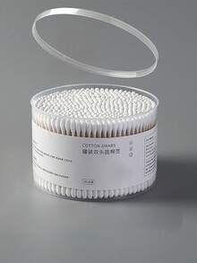 一盒500支双头卫生高品质清洁棉签，带木棒 - 含透明收纳盒，可用于日常清洁、艺术手工、化妆棉清洁，也适用于宠物 - 多用途 - 彩色 - 查看 10