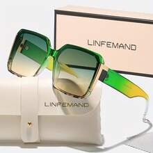 Linfemand Fashion Large Rim Decoration Glasses Women Elegant Glasses Suit Summer Dance Party Holiday Gift - 綠色 - 查看 10