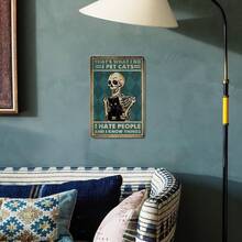Vintage Thick Metal Tin Sign-Treat Your Mind With Kindness Sign 55QQ - Tôi nuôi mèo và tôi ghét con người - Xem 4