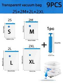 Large Vacuum Storage Bags, Vacuum Seal Bags For Clothing With Hand Pump, 80% Space Saver Bags For Clothes, Pillows, Comforters And Blankets, Home Travel Essentials