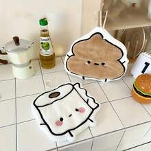 1/3 件厚吸水超柔软聚酯纤维手巾 - 可爱卡通卫生纸设计、现代厨房和房间毛巾、仅可手洗、浴室手巾、趣味图案、柔软质地、家居必需品、时尚手帕、耐用材料家电洗碗巾 - 彩色 - 查看 6