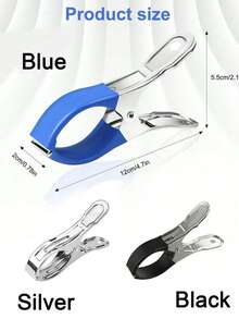 6 Stücke robuste Edelstahl Pool-Abdeckclips mit blauen Plastikgriffen - Hochfeste, windbeständige Federklemmen für sichere Bodenpool-Abdeckungen & Fotografie, Fotografie-Clips | Elegante metallische Clips | Robuster Kunststoffgriff, 1/3/6 Stücke