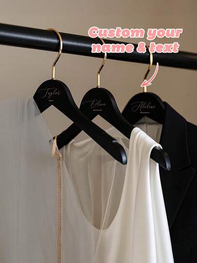 Black Bridesmaid Hanger - Engraved Bridesmaid Hanger - Wedding Gift - Personalized Bridal Dress Hanger - Wedding Hangers With Names. Bridal Shower Gift For Bride | Wedding Hanger Black | Bride Hanger | Wedding Shower Gift | Hanger For Bride | Bridesmaid Hangers