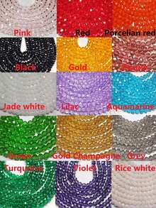 10 Strands (Approx. 1200+ Pcs) 4mm Shiny Glass Beads, Austrian Crystal Glass Rondelle Beads, Spacer Beads For Bracelets, Necklaces, Anklets, Earrings, Jewelry DIY Loose Beads - Multicolor - View 12