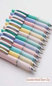Aisibeiger Ball Point Pen Black Ink Ballpoint Pens With Super Soft Grip Medium Point 10mm Office Pens (6 Pack) - 杏色 - 查看 7