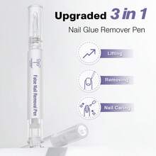COLOURSMILE False Nail Removal Pen Upgraded Glue Remover Pen For Press On Nails, Non Acetone Press On Removal, 10s Quick Remove For Nail Tips Fake Nails Solid Glue Gel - Clear - View 2