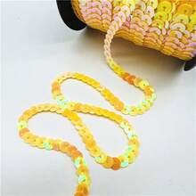5yards 6mm Sequins Ribbon Round Flat Sequins Laser Giltter Paillettes Sequins For Crafts Sewing Cloth Accessory Sequin Trim