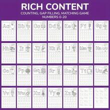 28-Page ABC Letter Tracing Workbook For Kids | A-Z Alphabet Practice For Preschool & Kindergarten | School Supplies, Fun Early Writing Book With Drawing Pages, Copybook, Magic Word, Great Gift, Practice Book, Playful, Durable English Writing Book, Travel, School Sopplies