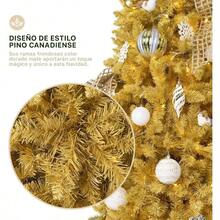 ESQUIMAL Pino Canadiense Tipo Lapiz Árbol de Navidad Delgado Facil de Armar Dorado Mate 180 cm - Doradomate - Ver 3