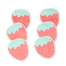 5片装可重复使用可水洗竹纤维卸妆棉，双面洁面淡妆草莓卸妆棉 - 彩色 - 查看 1