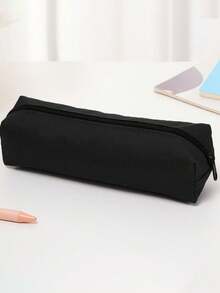 1pc Large Capacity Oxford Pencil Case & Cosmetic Bag - Multi-Purpose Zipper Pouch For Students Stationery, Cosmetics, Travel Essentials And Small Items, Back To School Supplies, Pencil Case, Backpack, Available In Black/Blue/Pink/Beige/Gray/Red/Purple/Navy/Yellow - Black - View 16