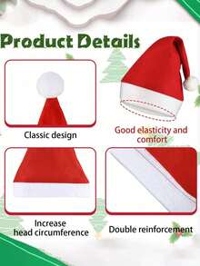 10pcs-Christmas Santa Hats, Red Santa Hat, Unisex Comfortable Holiday Santa Hats For Christmas Party And New Year Parties Celebrations Best Gifts Birthday Home Decor Christmas Decorations Room Decor Winter Christmas Decorations Home Christmas Gifts Christmas Decor