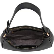 FashionPuzzle Small Crescent Shoulder Bag Underarm Purse - 黑/黑 - 查看 6