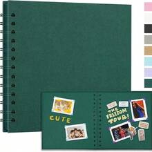 1 pieza Álbum de fotos de scrapbook DIY de 7x7 pulgadas, scrapbook de papel kraft en blanco con 20 páginas, libro de recuerdos de boda y familia (fotos no incluidas)