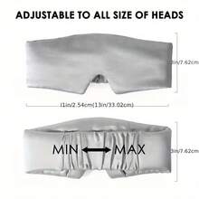 FRESHME Silk Sleep Mask Dark Eye Mask, Zero Eye Pressure Face Mask, Suitable For Women And Men, Comfortable Ultra Soft Eye Mask With Adjustable Elastic Strap, For Travel Sleep Yoga - Gray - View 5