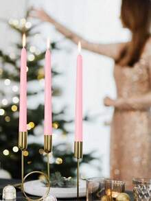 4pcs/Box Smokeless Scented Candles, Long-Lasting Candles For Home, Birthday, Party, Wedding, Romantic Dinner, Various Colors, Classic Red & White Candles For DIY, Emergency Lighting