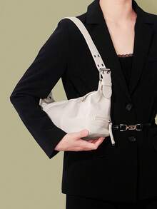 Bolsa resistente y elegante con cremallera; bolso de hombro versátil