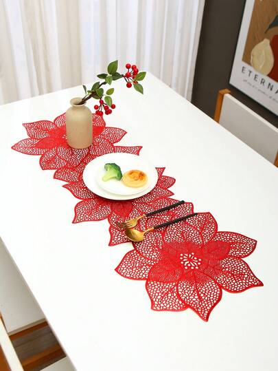 1 pezzo Centrotavola natalizio in PVC con foglia d'oro, adatto per la decorazione del tavolo da pranzo natalizio, feste, matrimoni, cene di festa, eventi all'aperto