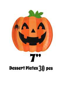 10/30 Stücke Halloween Kürbis Pappteller, süßes Grimassen-Gesicht, schwarze und orange Kürbisform, Einweg-Teller 7 Zoll 9 Zoll, Halloween Geschirr für Geburtstag, Feiertage, Party Dekoration und Zubehör