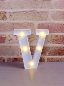 4个/1个 - 16厘米霓虹LED字母灯，电池供电，字母A-Z，适用于派对餐桌中心装饰、性别揭晓派对、生日派对和婴儿房装饰 - 白色-約16cm - 查看 16