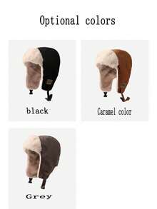 1 pieza Sombrero de otoño e invierno para mujer, un sombrero de estilo Lei Feng de piel sintética de moda, un nuevo sombrero cálido y versátil de peluche