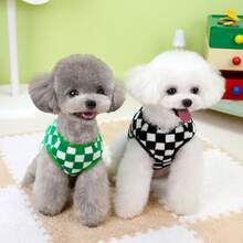 24pcs Plush Pet Clothes, Dog Apparel, Small Animal Fleece Jacket, Reversible Fleece Coat, Casual Fleece Vest For Teddy, Kitten Cartoon Casual Wear, Autumn/Winter - Black - View 8