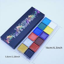 Paleta de 12 colores de pintura facial y corporal a base de aceite, adecuada para pintura facial, arte corporal, actuaciones de danza, efectos especiales y maquillaje de cosplay - paleta de 12 colores - Ver 3