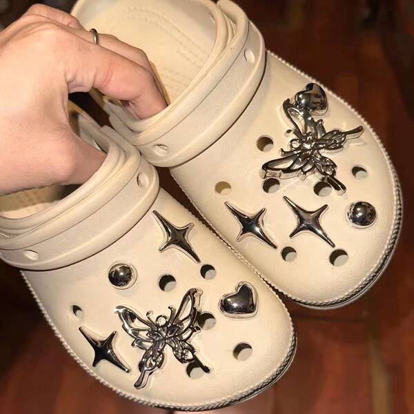 Y2K Schmetterling, Stern, Herz Cut Out Schuh Dekorationen, personalisiertes kreatives koreanisches Ins Accessoire (Schuhe nicht enthalten)