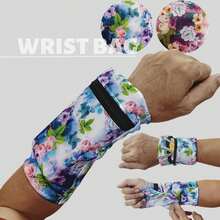 Floral Pattern Women's Sports Wallet Floral Pattern Sports Wristlet, Made Of High Elastic Fabric, Suitable For Sports, Running, Cycling, Outdoor Activities, Wear On Forearm To Prevent Theft And Hold Phone, Cards, Coins