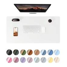 Non-Slip Desk Pad,Mouse Pad,Waterproof PVC Leather Desk Table Protector,Ultra Thin Large Desk Blotter, Easy Clean Laptop Desk Writing Mat For Office Work/Home/Decor(Pink)