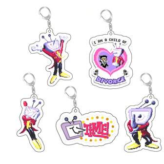 Game Spamton Tenna Baby Meme Keychains Keyrings Friends Key Chain Ring Pendant For Bag Accessories Jewelry Fans Gift Bag Charms Car Teacher Sister Gift Ideas