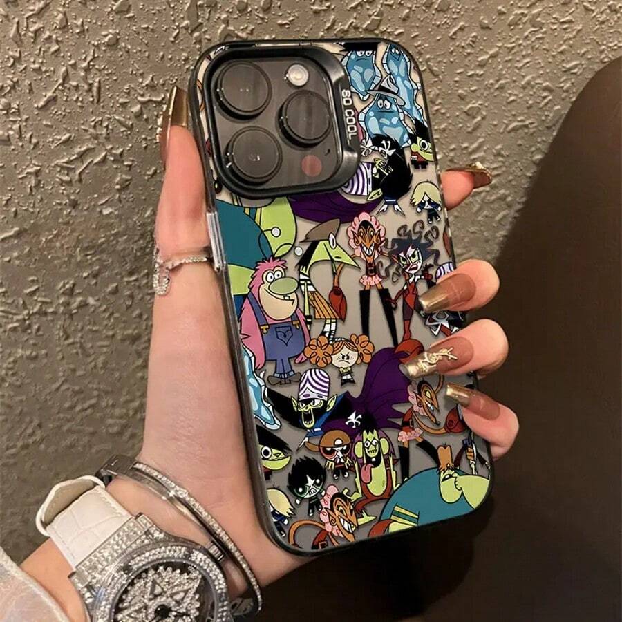 Suitable For IPhone 16PROMAX 11 12 13PROMAX 14PROMAX 15 IMD Material - Black - Transparent Pattern Star Phone Case - 黑色 - 查看 1