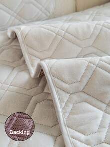 1pc Geometric Quilted Velvet Sofa Cushion, Minimalist Style, Non-Slip Back, Pet-Friendly, Soft Multi-Functional Anti-Dirt Anti-Dust, Holiday Decor Sofa Cover, Suitable For Backrest, Armrest, All Seasons
