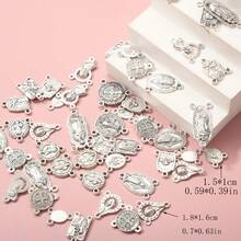 15 Stücke zufällig gemischte Anhänger mit einem Loch oder 3 Löchern, geeignet für DIY Rosenkränze, Armbänder, Halsketten usw.