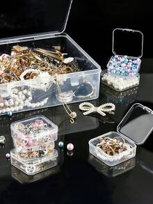 1 szt. Przezroczyste plastikowe pudełko do przechowywania, pojemnik na narzędzia do malowania diamentami, odpowiedni do majsterkowania, rękodzieła, akcesoriów jubilerskich, tabletek, szycia, sortowania koralików, 4,6 x 6,5 x 2,3 cala, 14 małych pudełek w dużym pudełku
