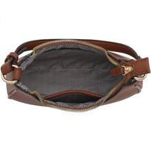 FashionPuzzle Small Crescent Shoulder Bag Underarm Purse - 棕色/棕色 - 查看 6