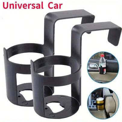Multi-Function Car Drink Holder, Suitable For Car Door, Window, Seat Armrest, Black Plastic Cup/Beverage Holder